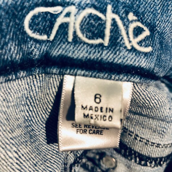 Cache Skinny Leg Leopard Pocket Blue Jeans - Picture 7 of 8